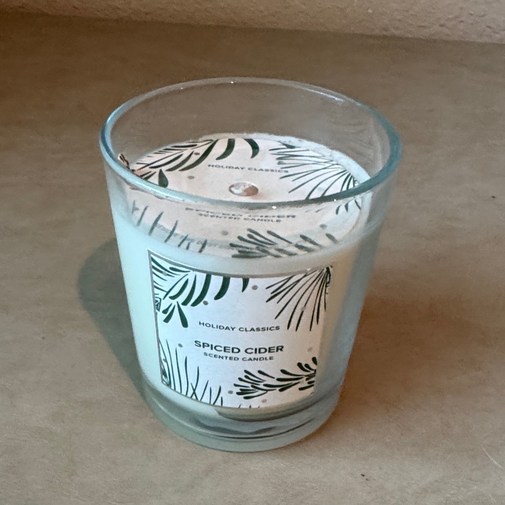 Cost Plus World Market Spiced Cider Candle - White and Green